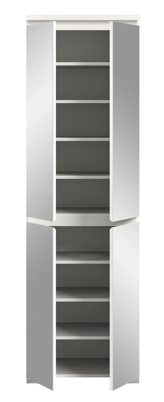 Schuhkommode Shoelove mit Schubkasten | weiß | mit Beleuchtung 60 cm x 193 cm x 40 cm