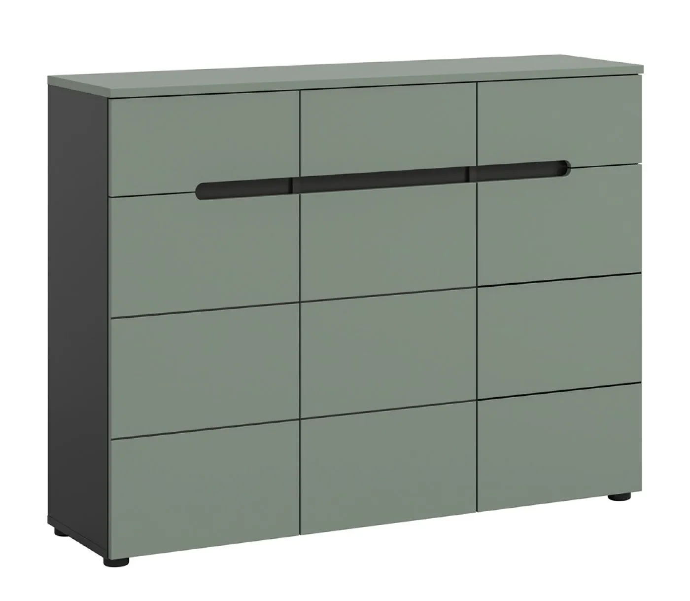 Schuhschrank Canu | Smoke Green / Basalt grau