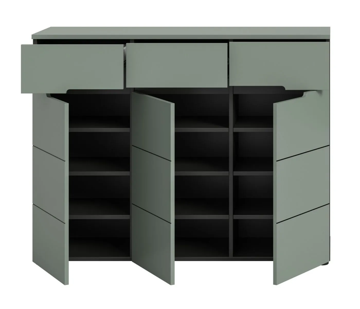 Schuhschrank Canu | Smoke Green / Basalt grau