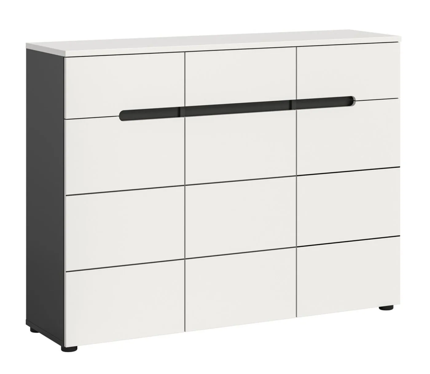 Schuhschrank Canu | Weiß / Basalt grau