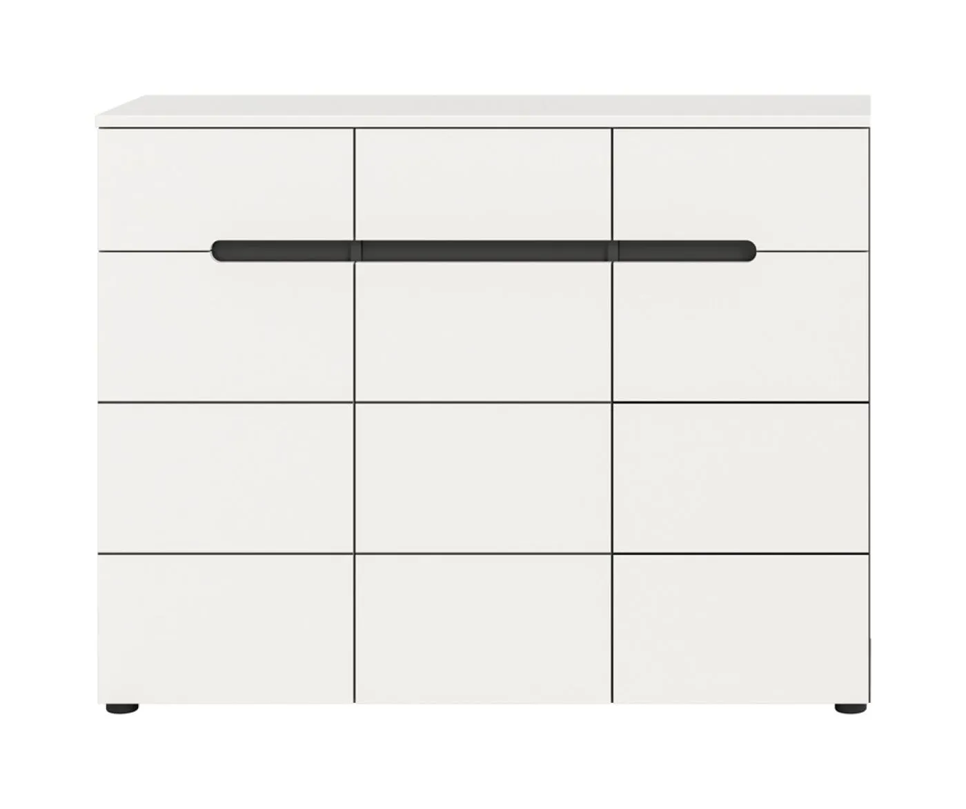 Schuhschrank Canu | Weiß / Basalt grau