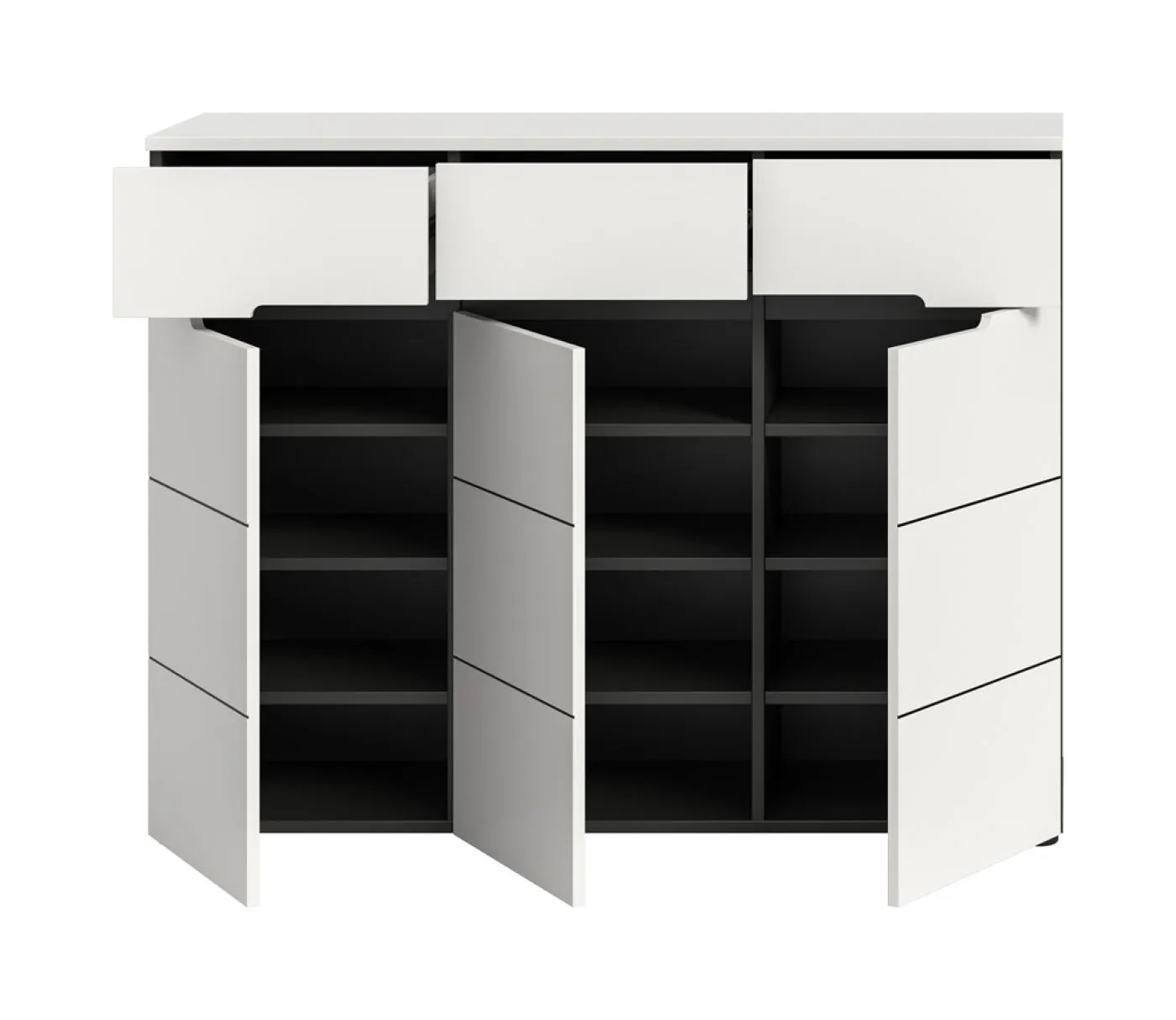 Schuhschrank Canu | Weiß / Basalt grau