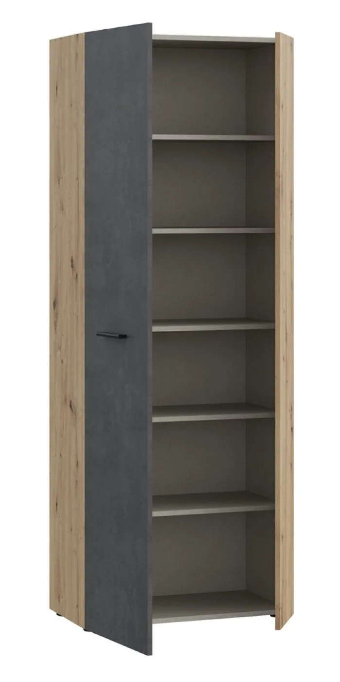 Schuhschrank Drehtürenschrank Net106 | 2-türig | Dunkelgrau / Artisan Eiche