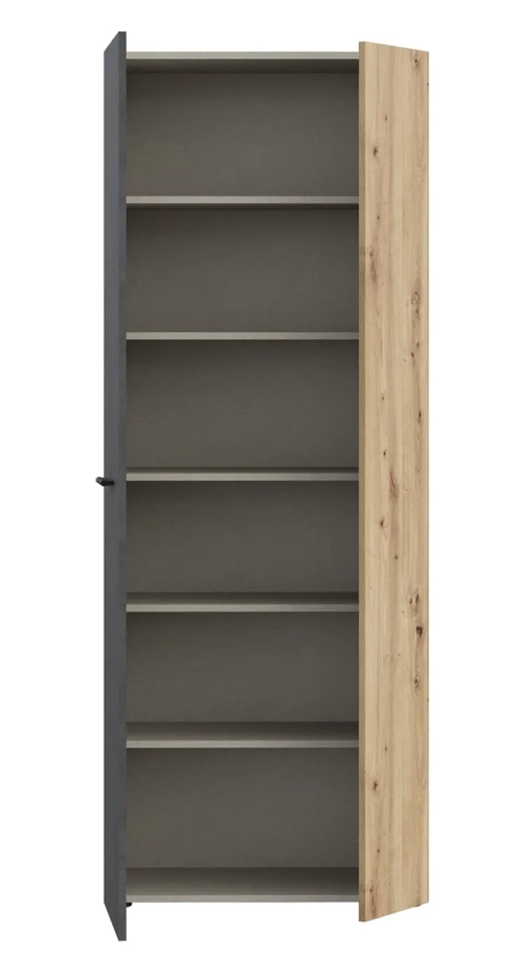 Schuhschrank Drehtürenschrank Net106 | 2-türig | Dunkelgrau / Artisan Eiche