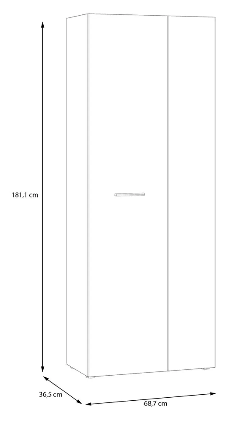 Schuhschrank Drehtürenschrank Net106 | 2-türig | Dunkelgrau / Artisan Eiche