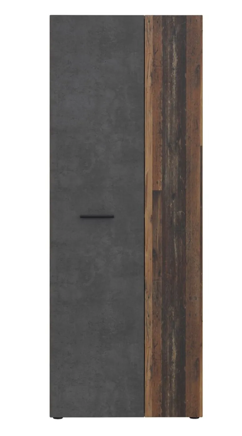 Schuhschrank Drehtürenschrank Net106 | 2-türig | Old Wood Vintage / Beton grau
