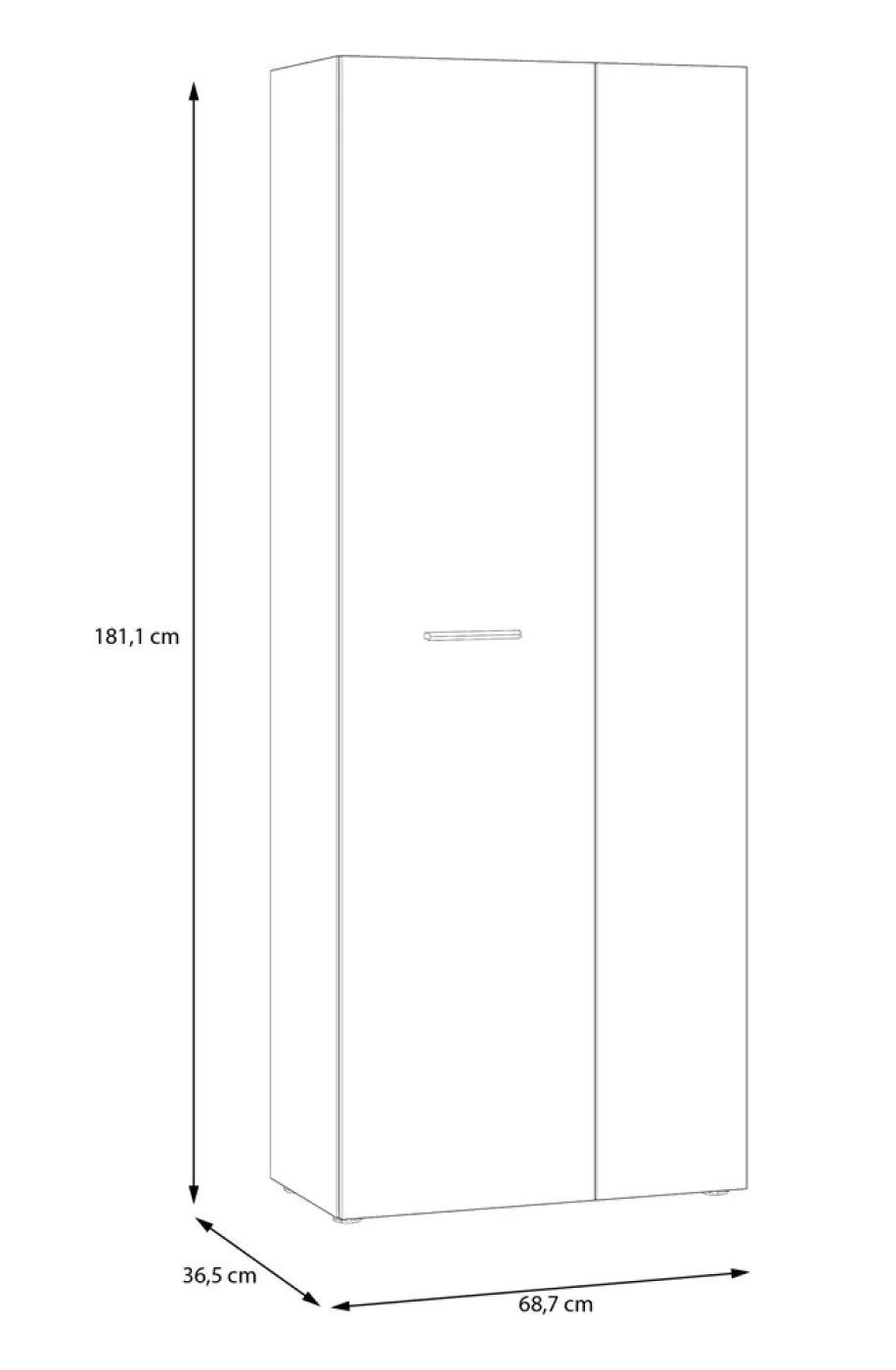 Schuhschrank Drehtürenschrank Net106 | 2-türig | schwarz / Artisan Eiche