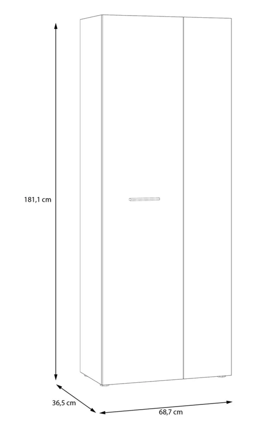 Schuhschrank Drehtürenschrank Net106 | 2-türig | weiß / Artisan Eiche