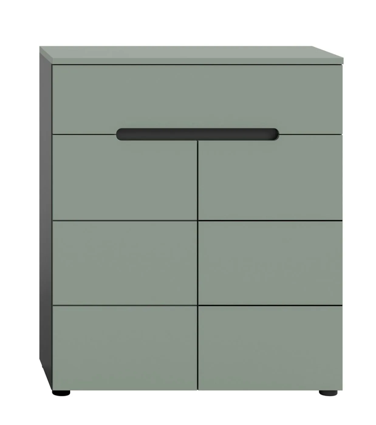 Schuhschrank | Kommode Canu | Smoke Green / Basalt grau