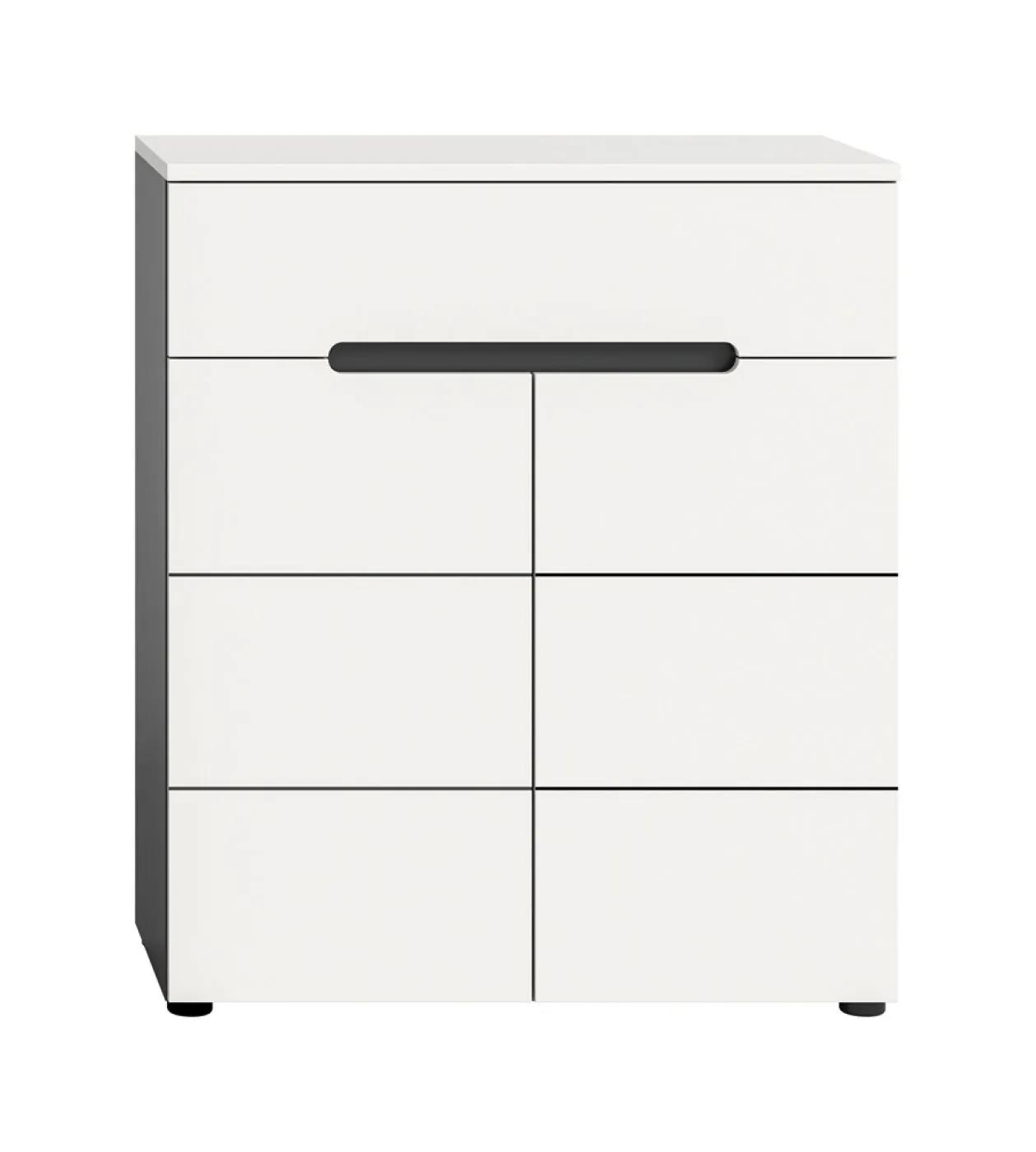 Schuhschrank | Kommode Canu | Weiß / Basalt grau