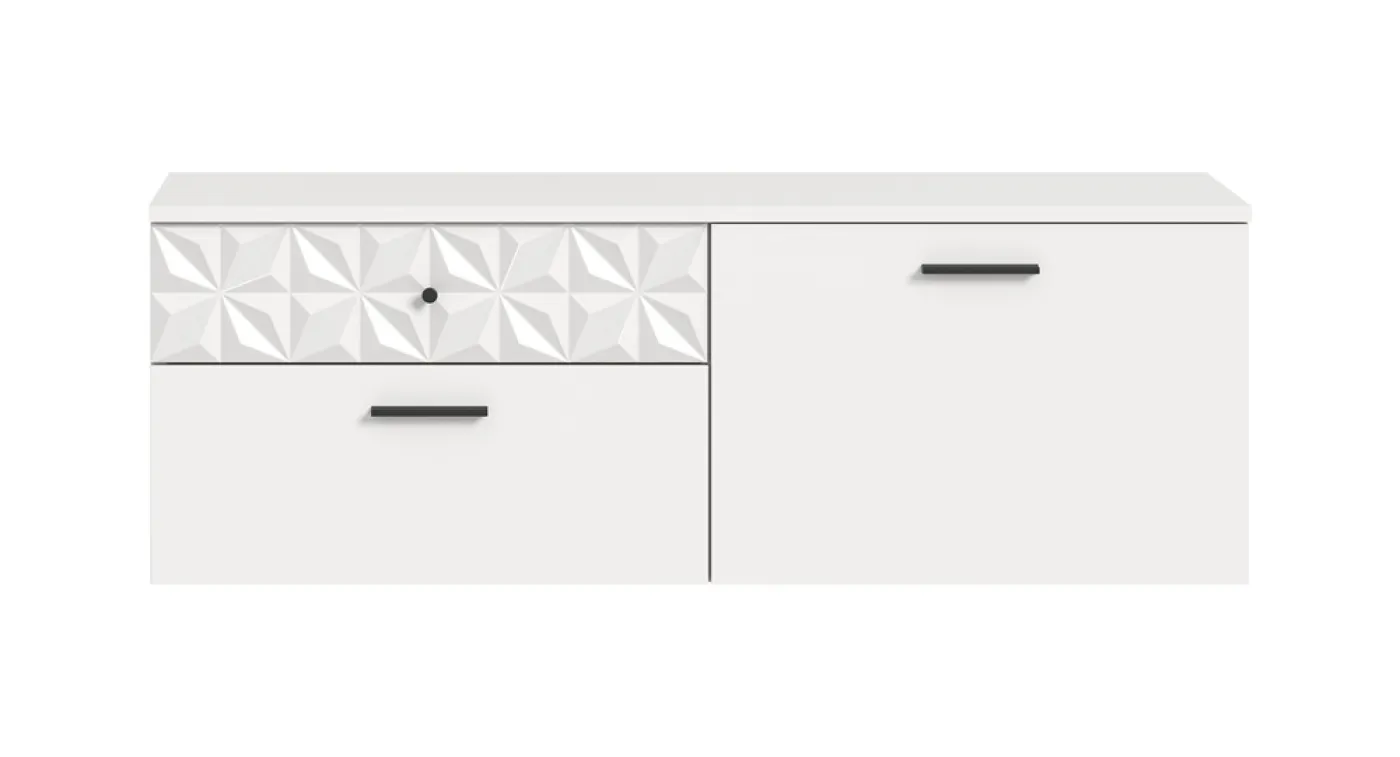 Schuhschrank Prisma | weiß / weiß Hochglanz