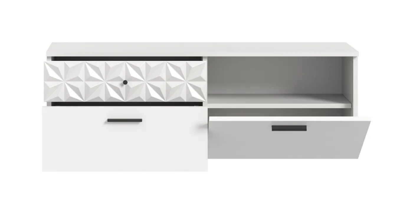 Schuhschrank Prisma | weiß / weiß Hochglanz