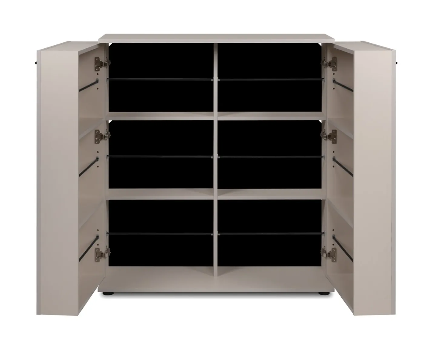 Schuhschrank Satos | Samt | 100 cm x 110 cm x 34 cm