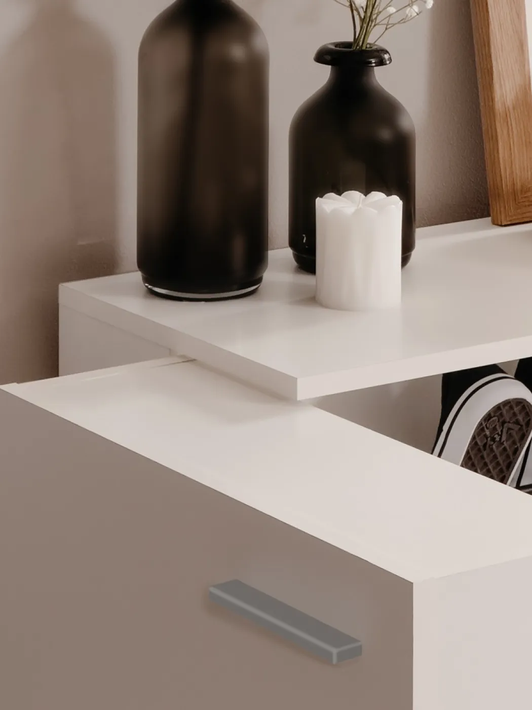 Schuhschrank Satos | weiß | 50 cm x 110 cm x 34 cm