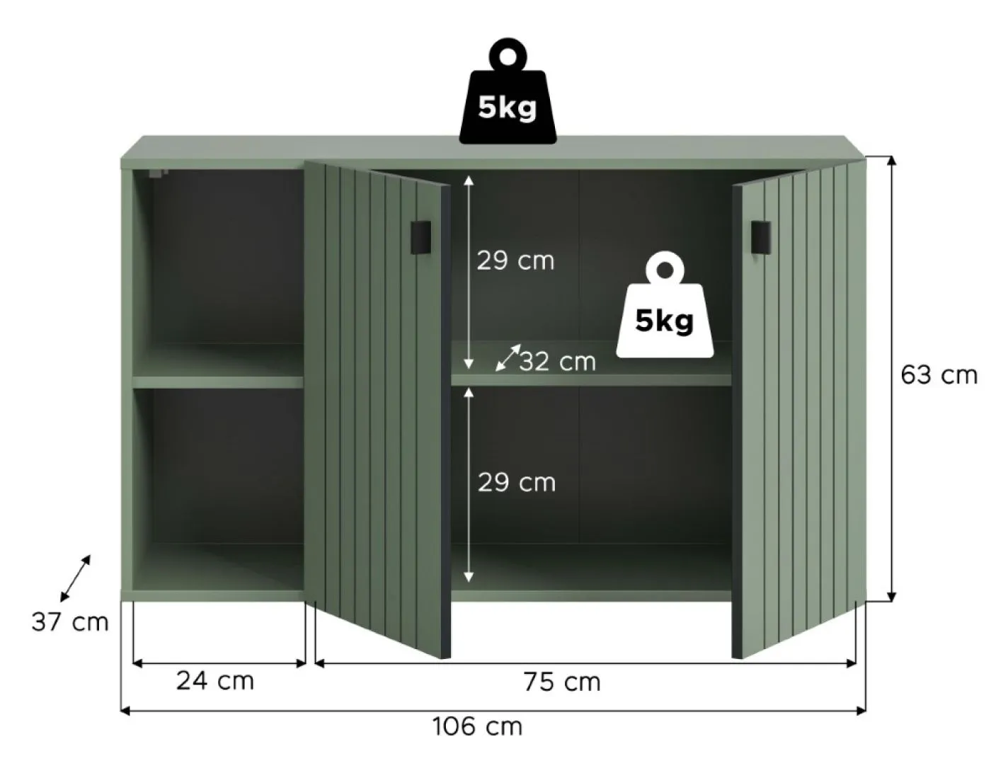 Schuhschrank Station | hängend | Smoke Green