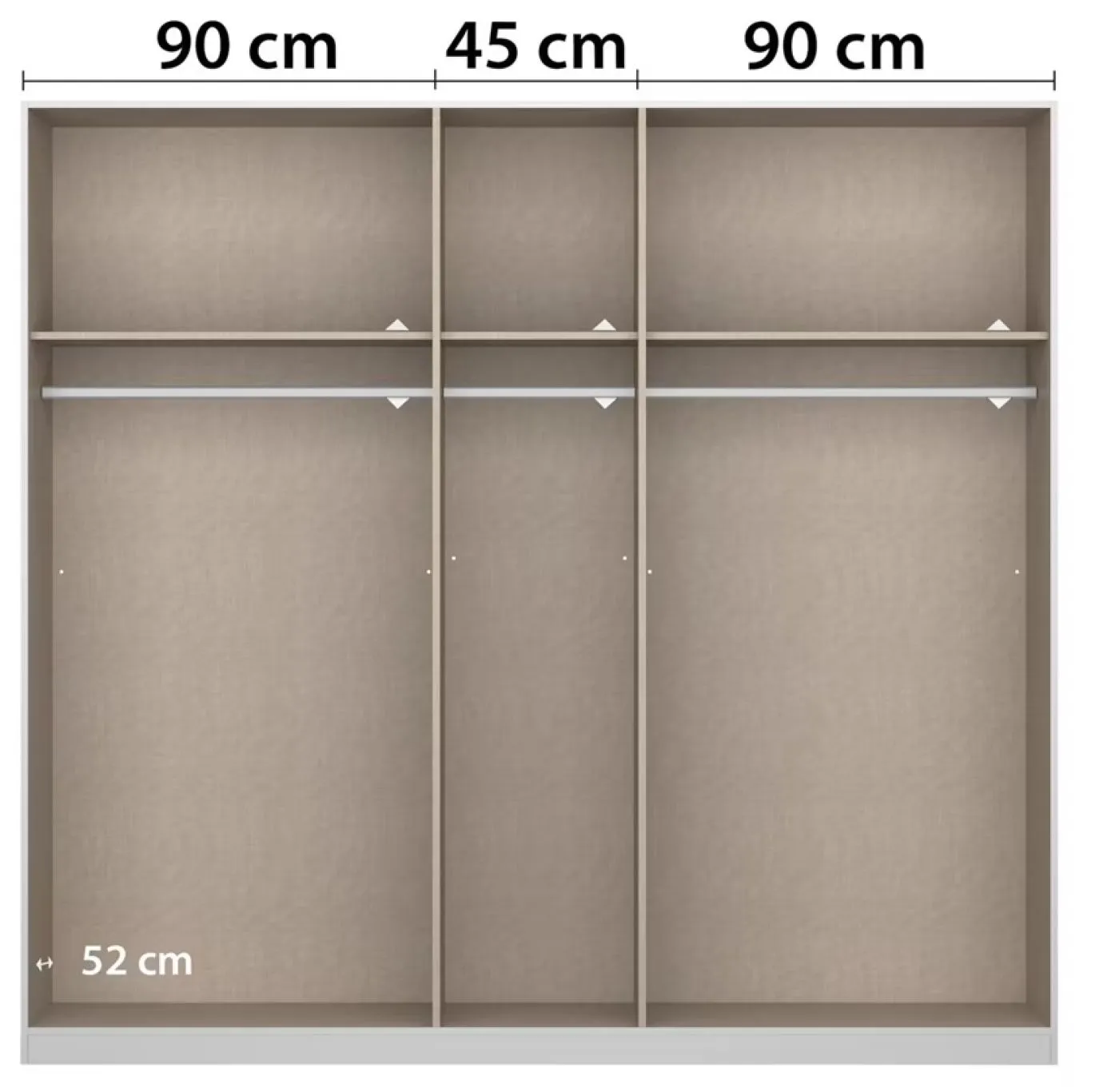 Schwebetürenschrank Artemis | mit Glastüren | alpinweiß / weiß | 226 x 210 x 62 cm