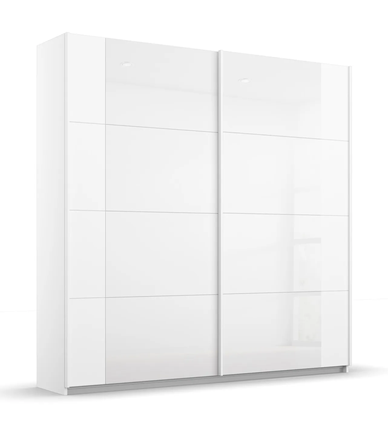 Schwebetürenschrank Artemis | mit Glastüren | alpinweiß / weiß | verschiedene größen