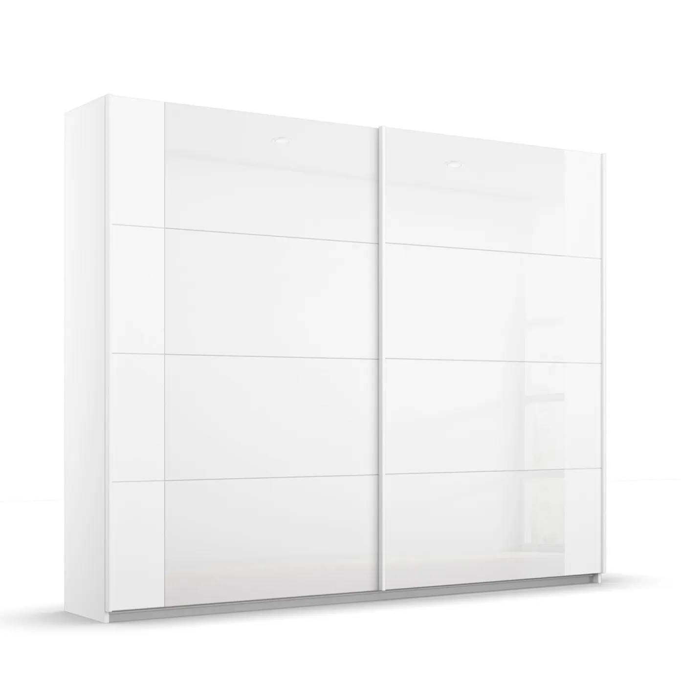 Schwebetürenschrank Artemis | mit Glastüren | alpinweiß / weiß | verschiedene größen