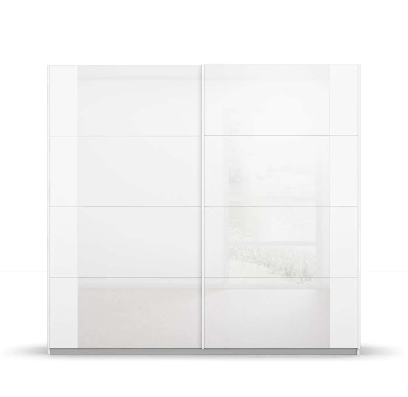 Schwebetürenschrank Artemis | mit Glastüren | alpinweiß / weiß | verschiedene größen