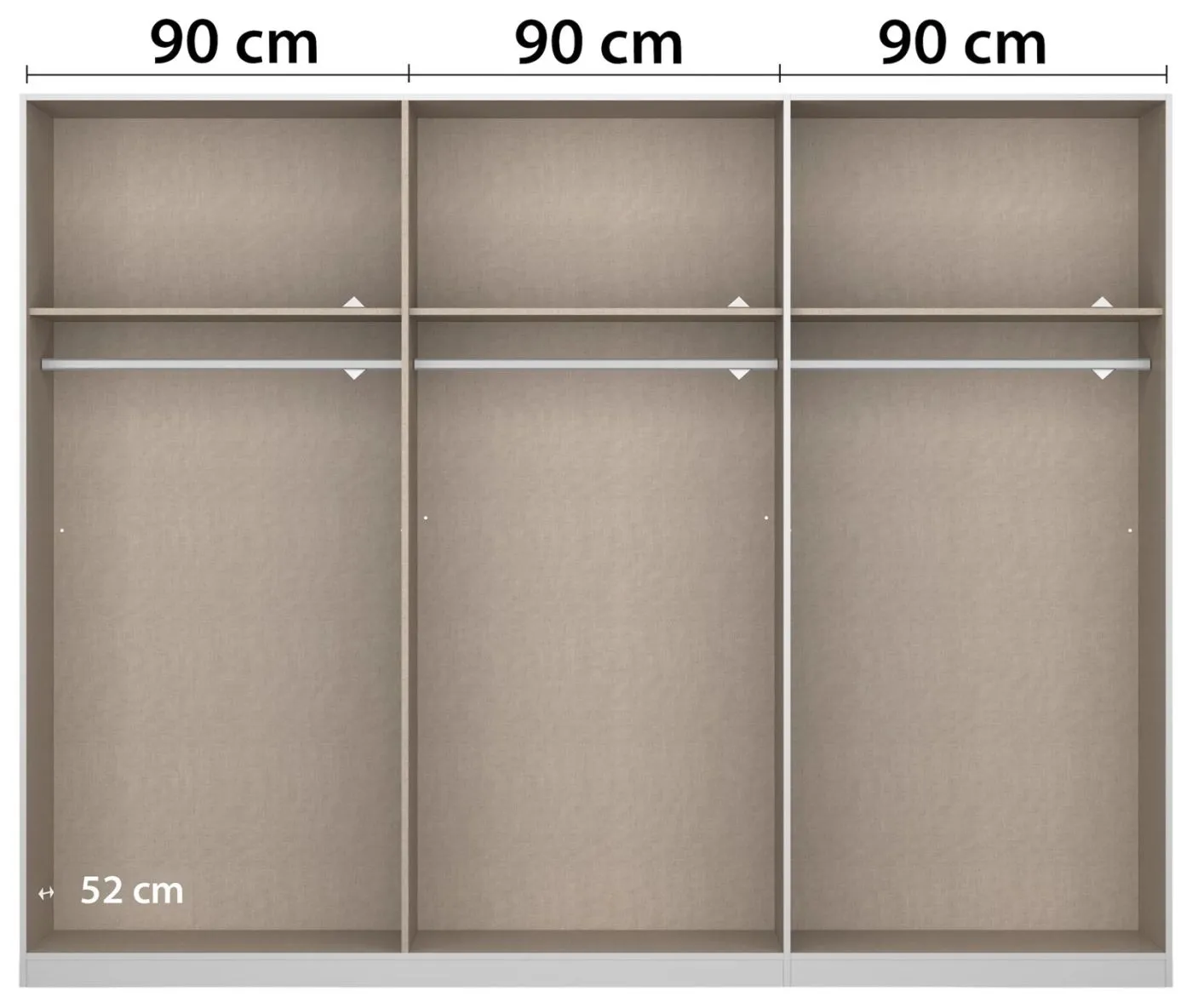 Schwebetürenschrank Artemis | mit Glastüren | Eiche Artisan / weiß | 271 x 210 x 62 cm