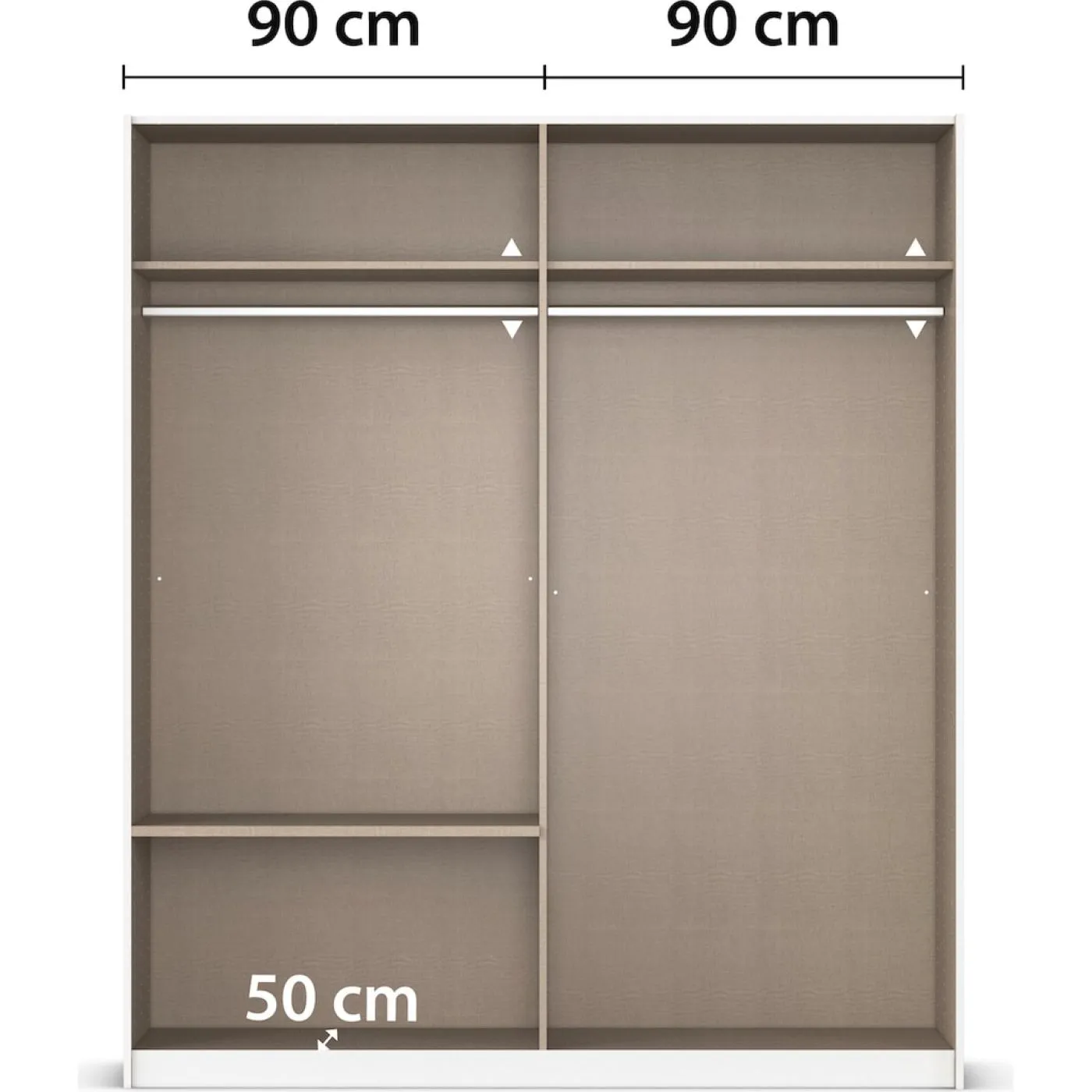 Schwebetürenschrank Elara mit Spiegel | grau metallic | verschiedene Größe