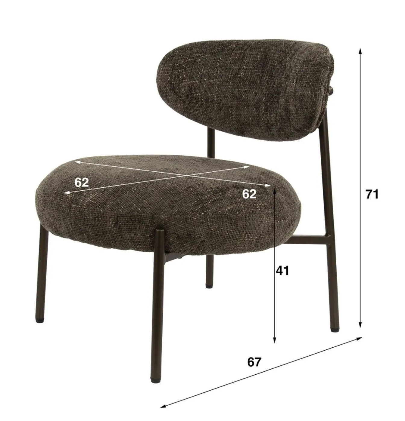 Sessel Elysia | Cargo Stoff / Strukturgewebe | braun