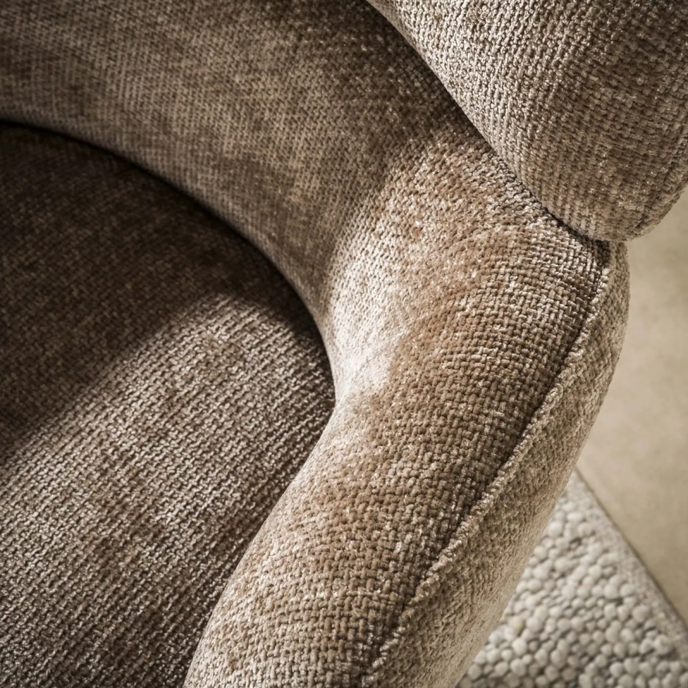 Sessel Milagro | drehbar | Hoven-Stoff / Chenillegewebe | champagne-braun