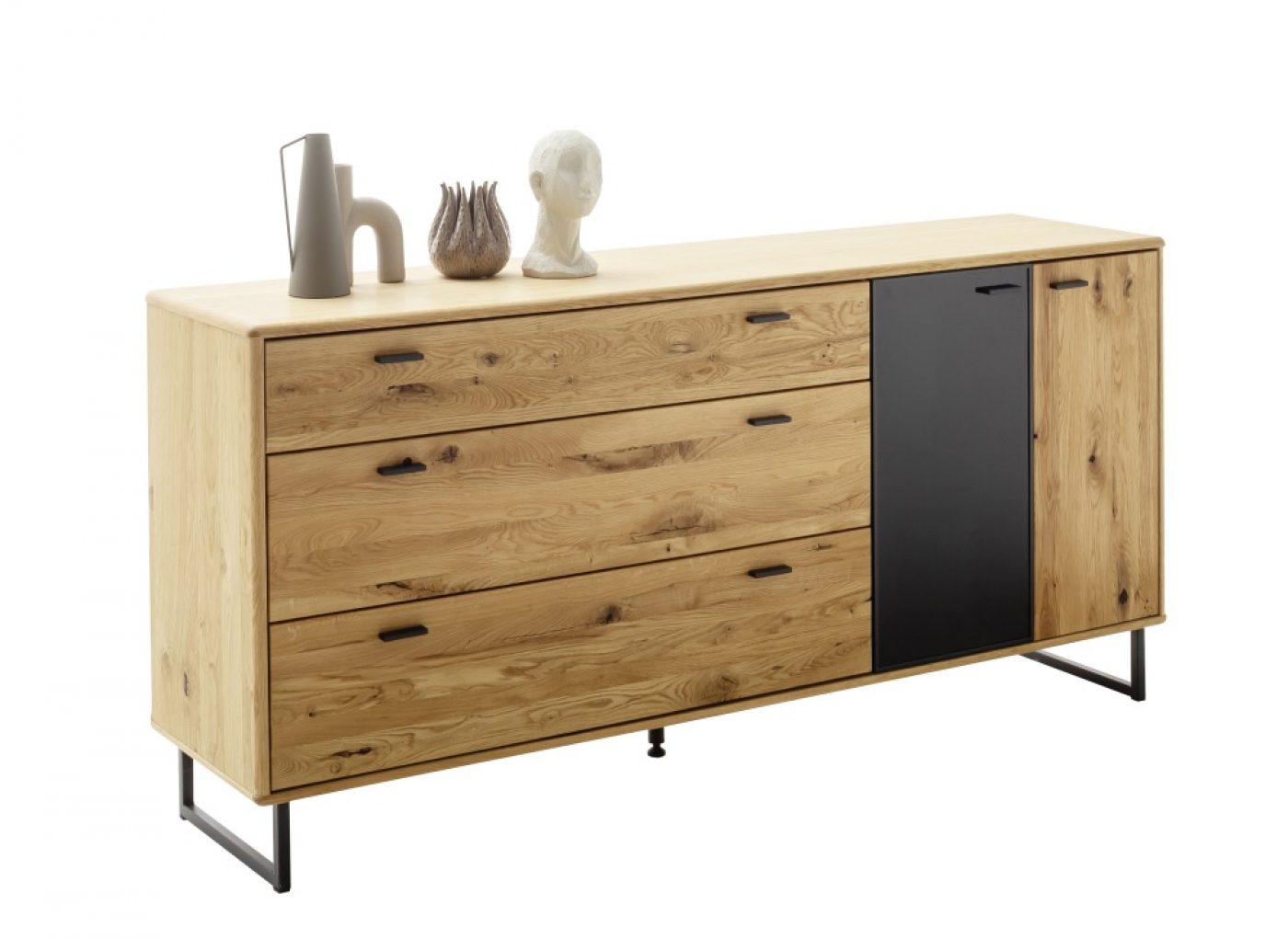 Sideboard Arezzo | Wildeiche / anthrazit | LED Beleuchtung