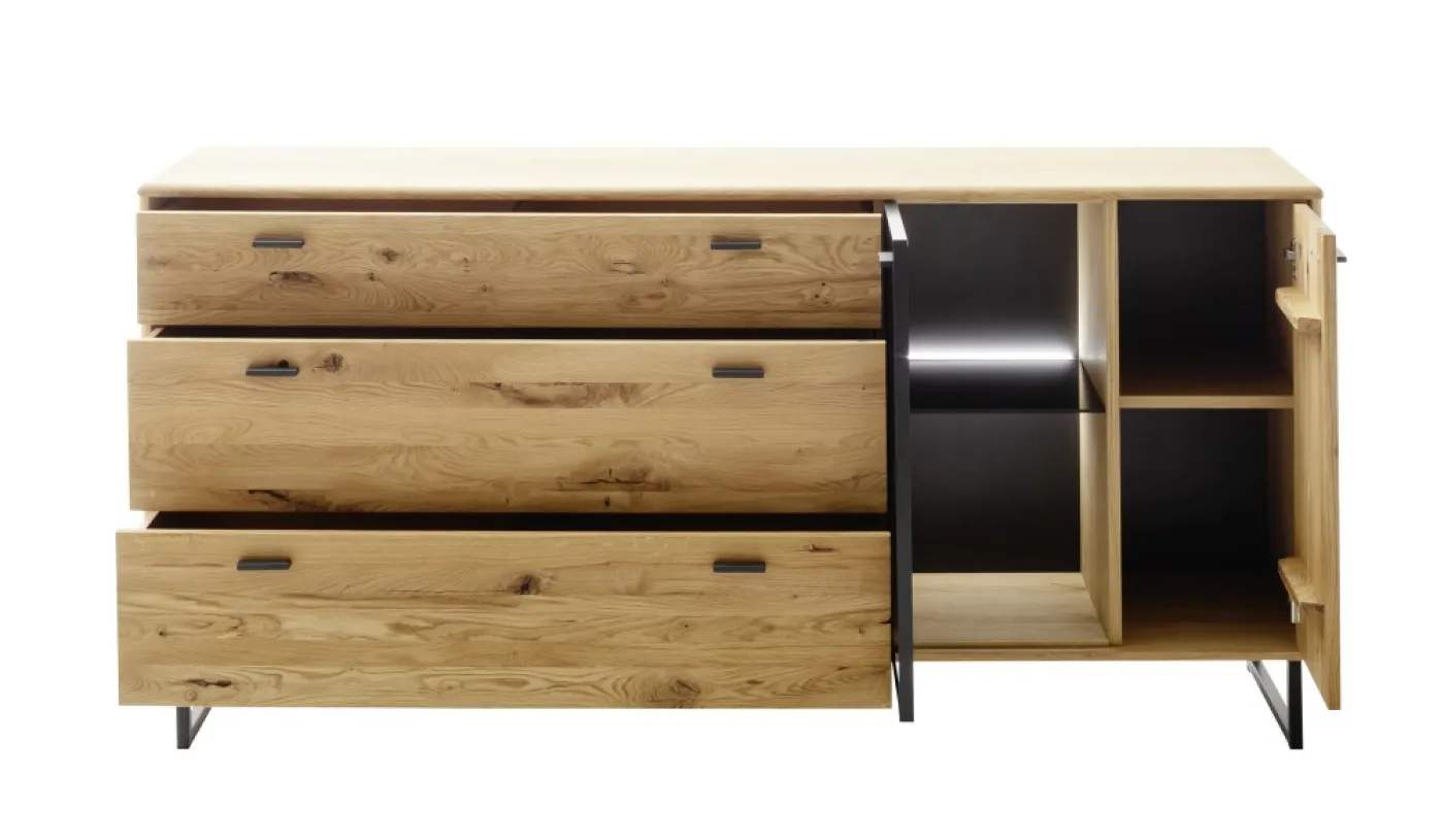 Sideboard Arezzo | Wildeiche / anthrazit | ohne Beleuchtung