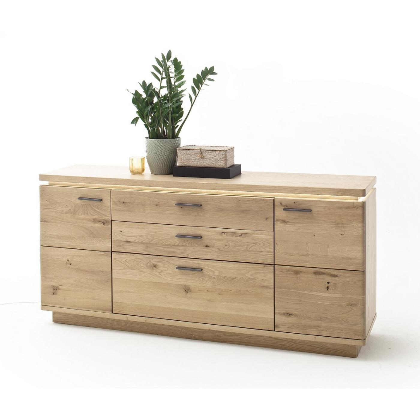 Sideboard Barcelona | Balkeneiche Bianco / Eiche Bianco | inkl. LED Beleuchtung