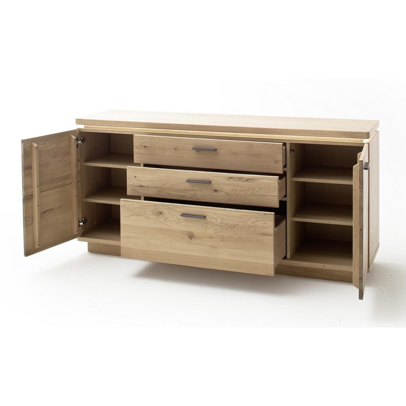 Sideboard Barcelona | Balkeneiche Bianco / Eiche Bianco | inkl. LED Beleuchtung