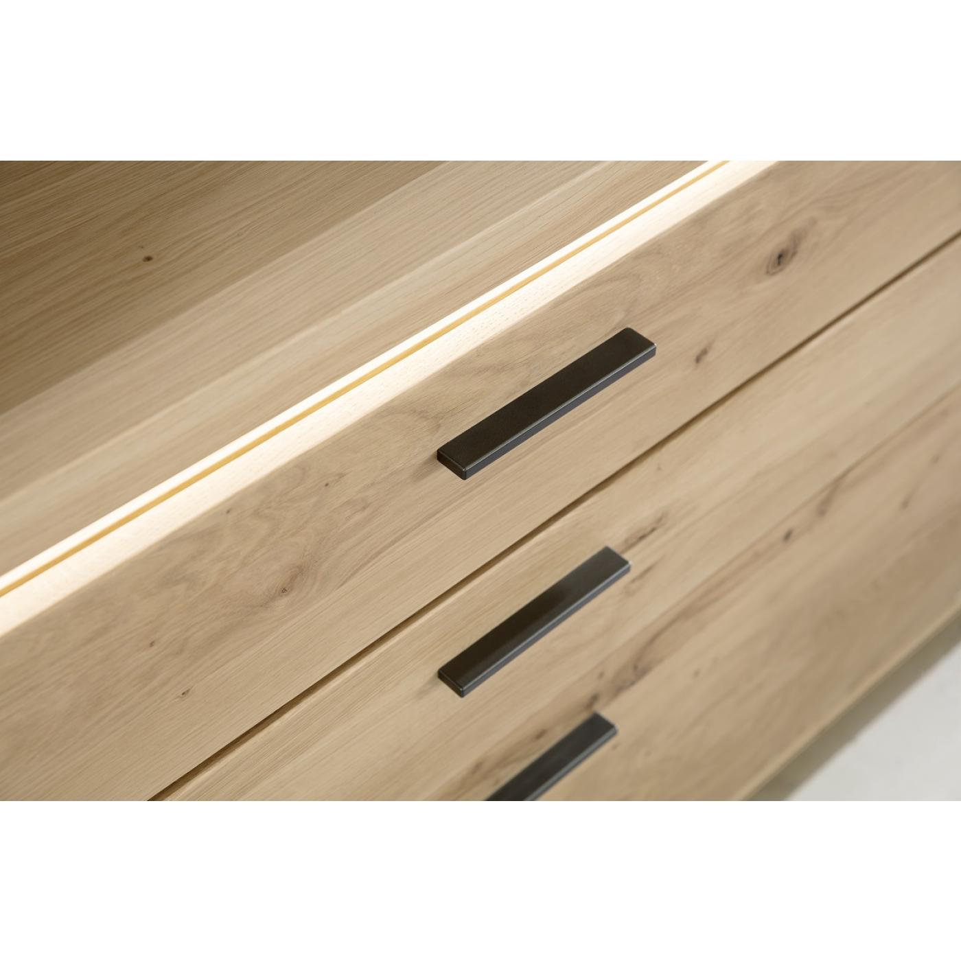 Sideboard Barcelona groß | Balkeneiche Bianco / Eiche Bianco | inkl. LED Beleuchtung