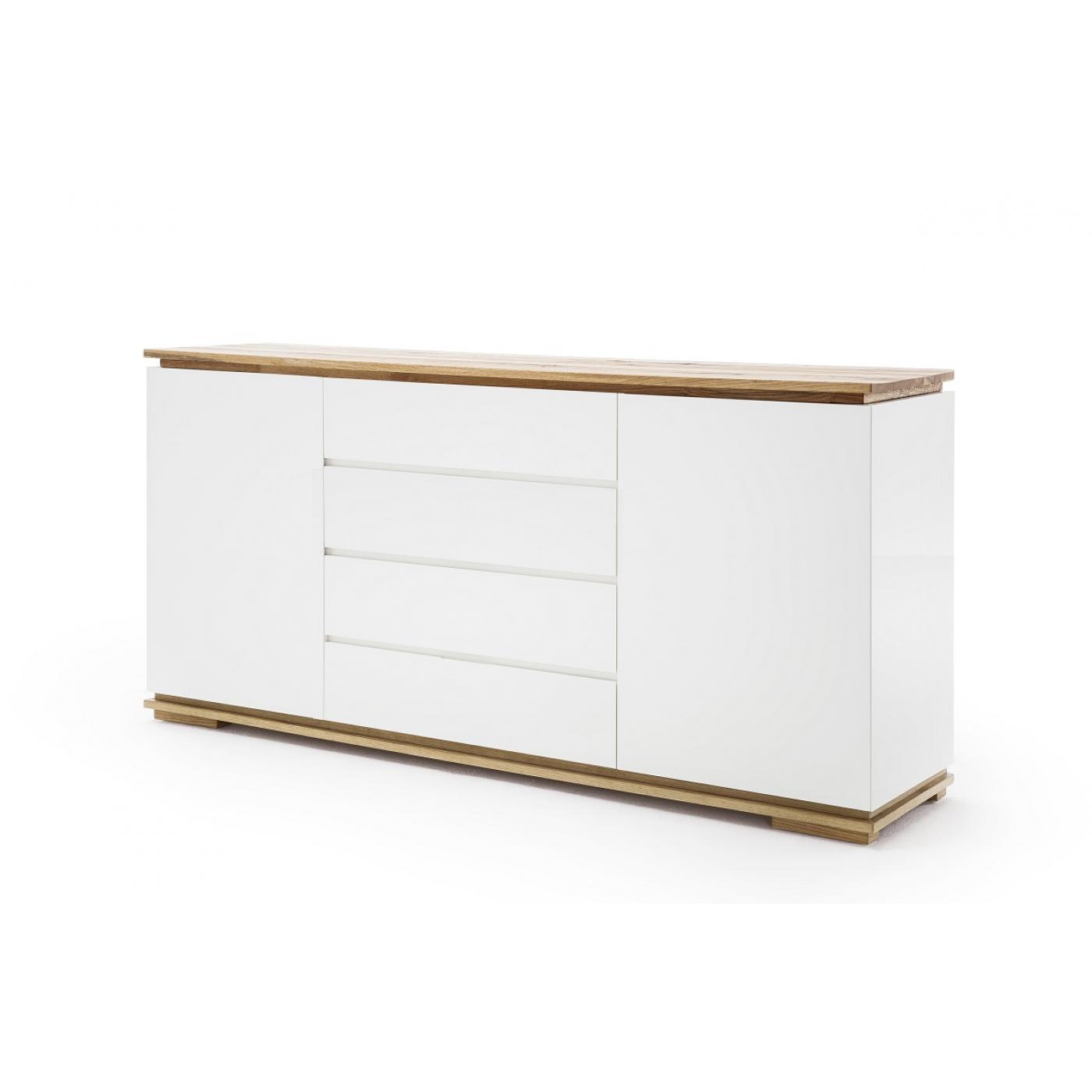 Sideboard Chiaro | weiß matt / Asteiche massiv