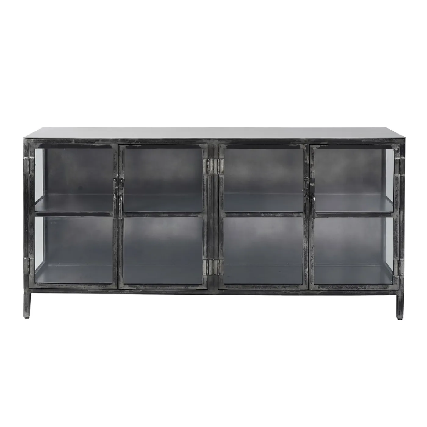 Sideboard Edfu | Glas & Metall | Vintage anthrazit