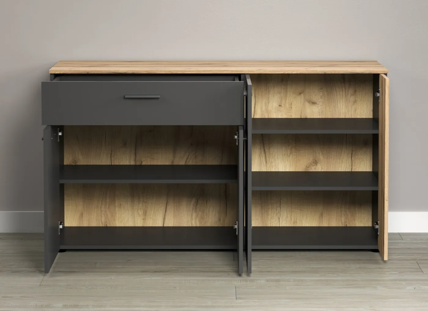 Sideboard Esteban | Anthrazit / Coast Evoke Oak