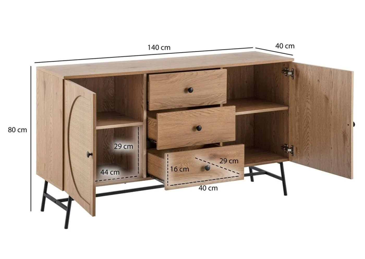 Sideboard French | braun / schwarz