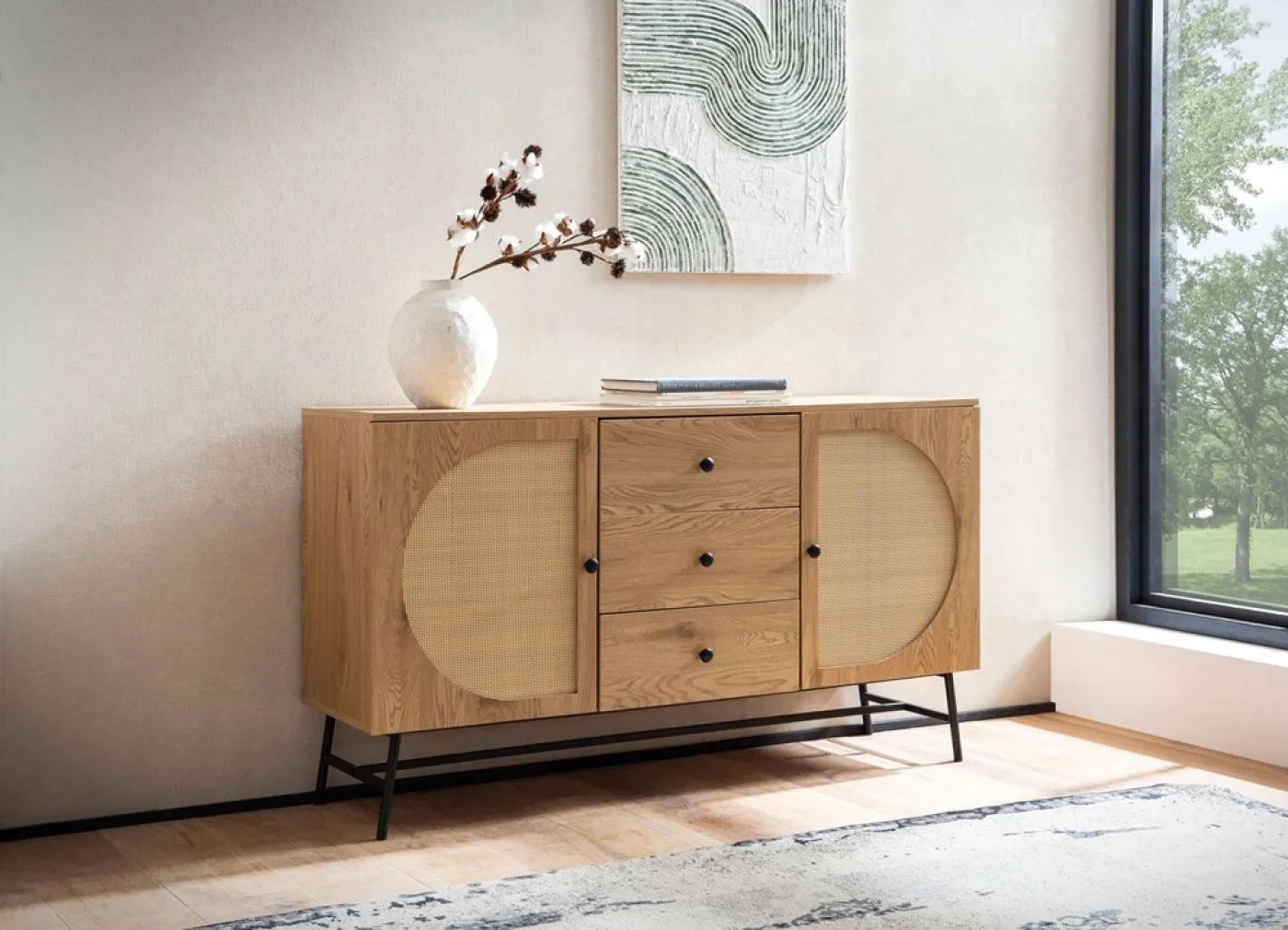 Sideboard French | braun / schwarz