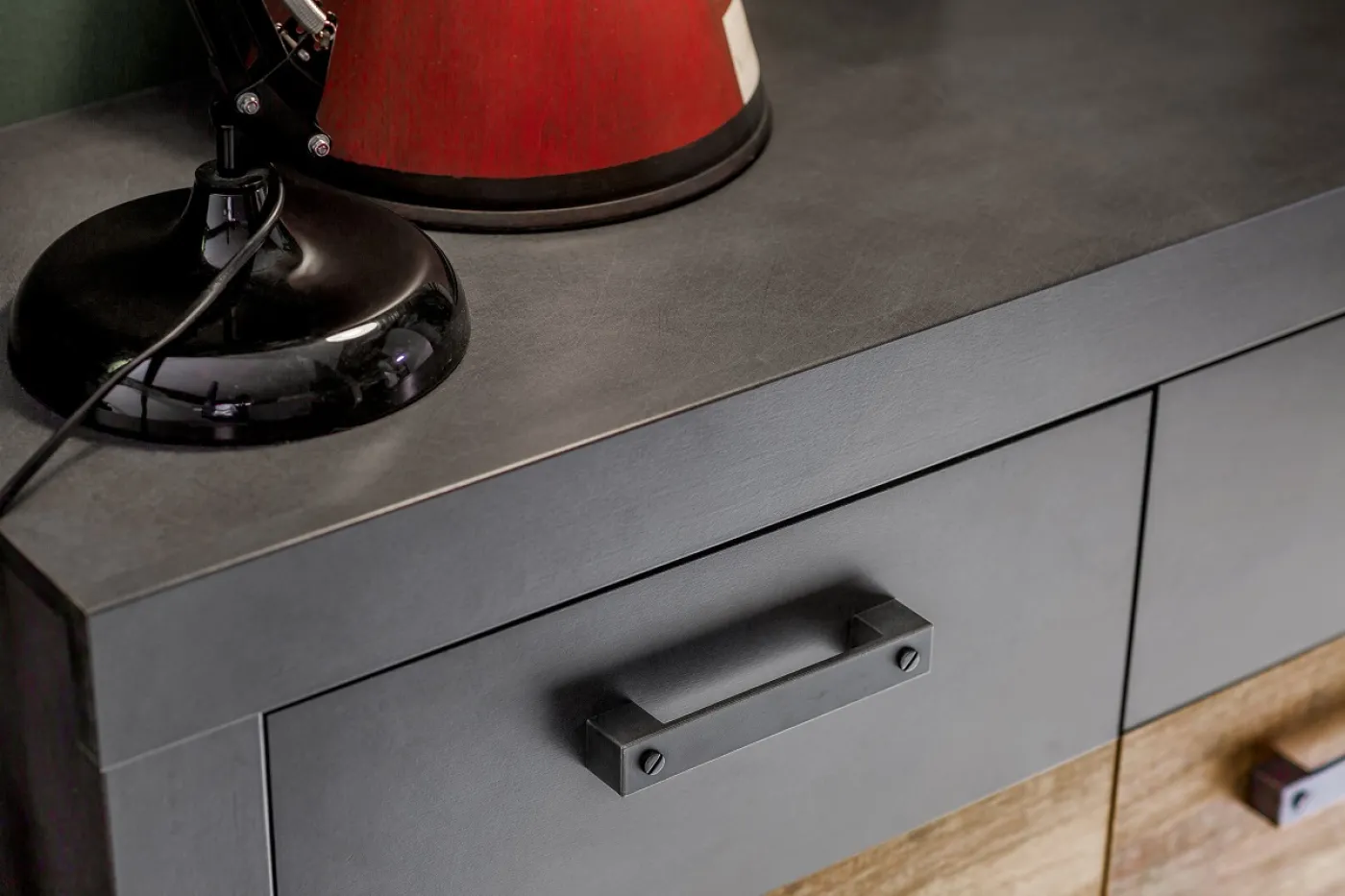 Sideboard Kommode Indy | Old Used Wood / Matera grau | 117x86 cm | Shabby Look