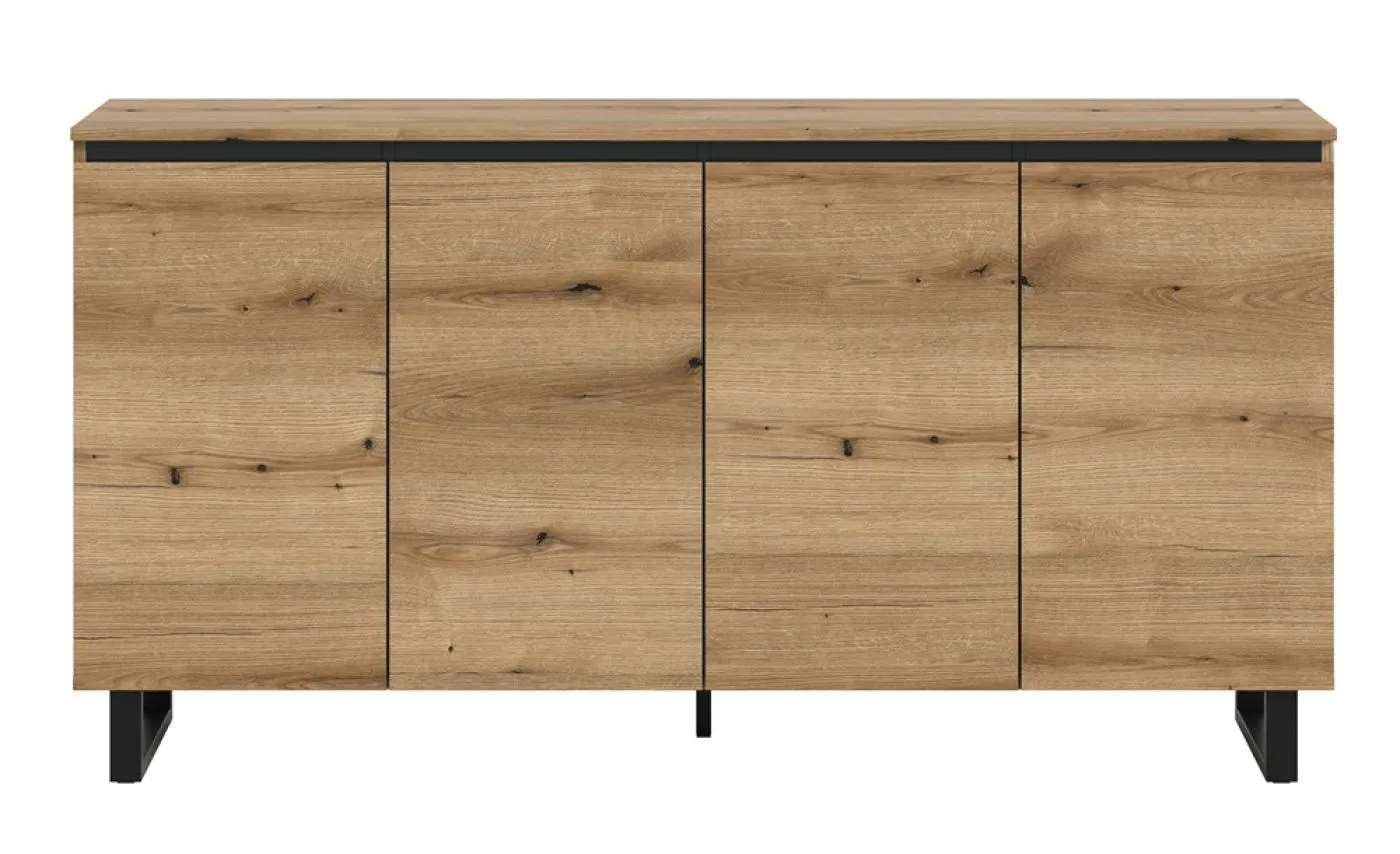 Sideboard Kommode Tomasa 1 | Evoke Oak / schwarz