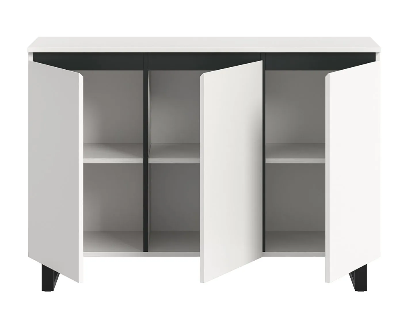 Sideboard Kommode Tomasa | weiß / schwarz