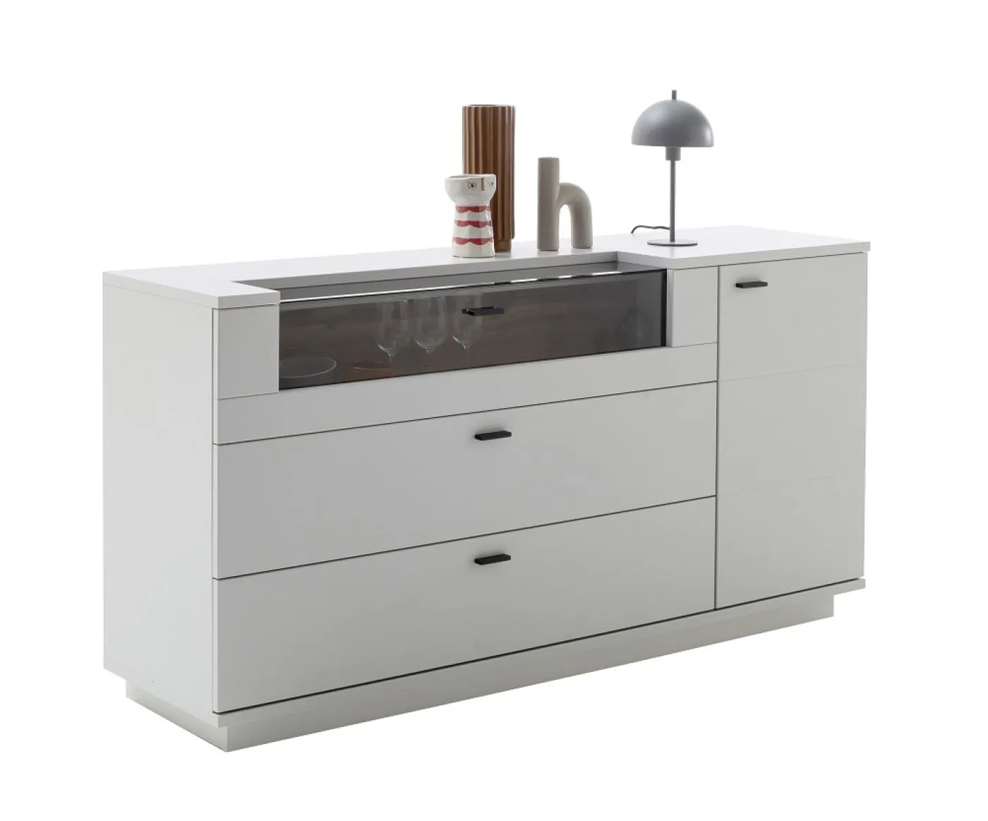 Sideboard Lissabon | Modern White | optional LED Beleuchtung