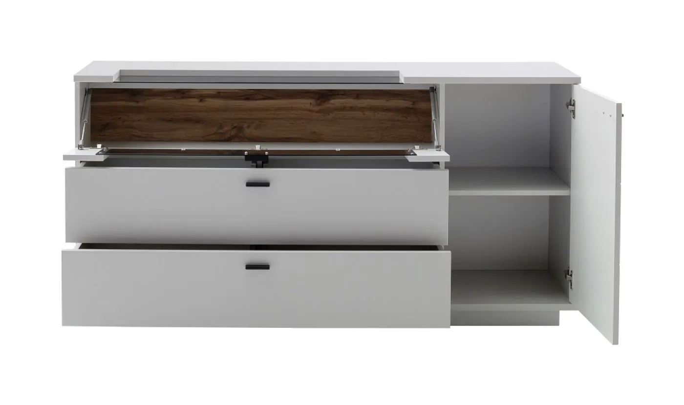 Sideboard Lissabon | Modern White | optional LED Beleuchtung