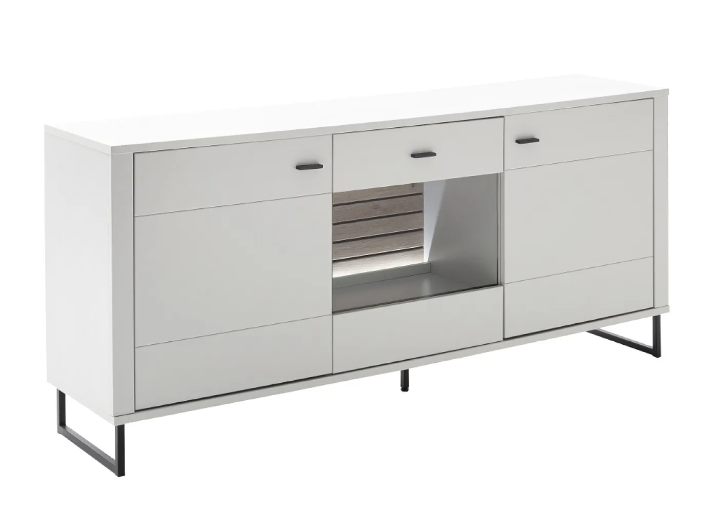 Sideboard Louisiana | Modern White | mit Beleuchtung