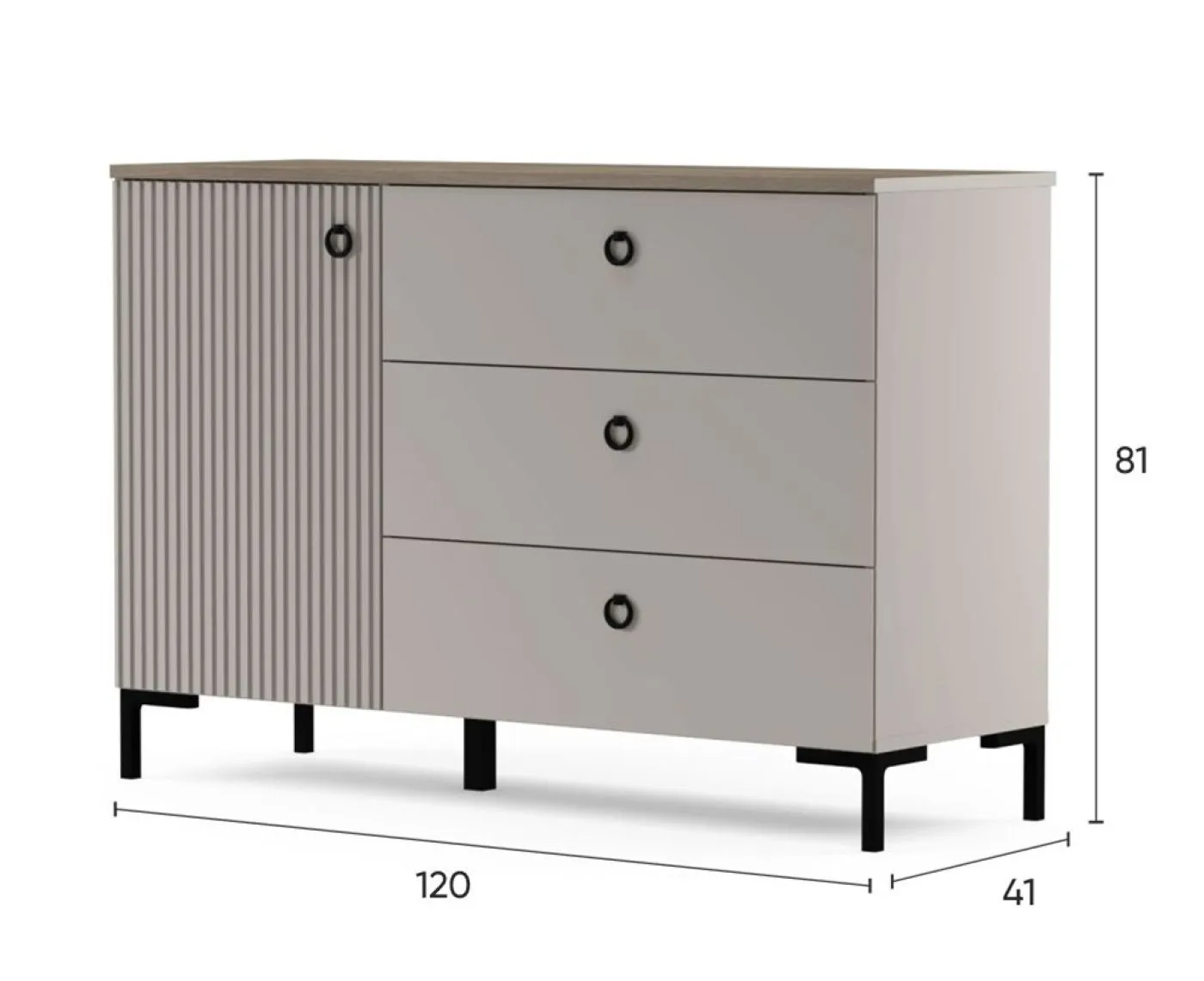 Sideboard Lucrezia, Cashmere Dekor – Ansicht 3