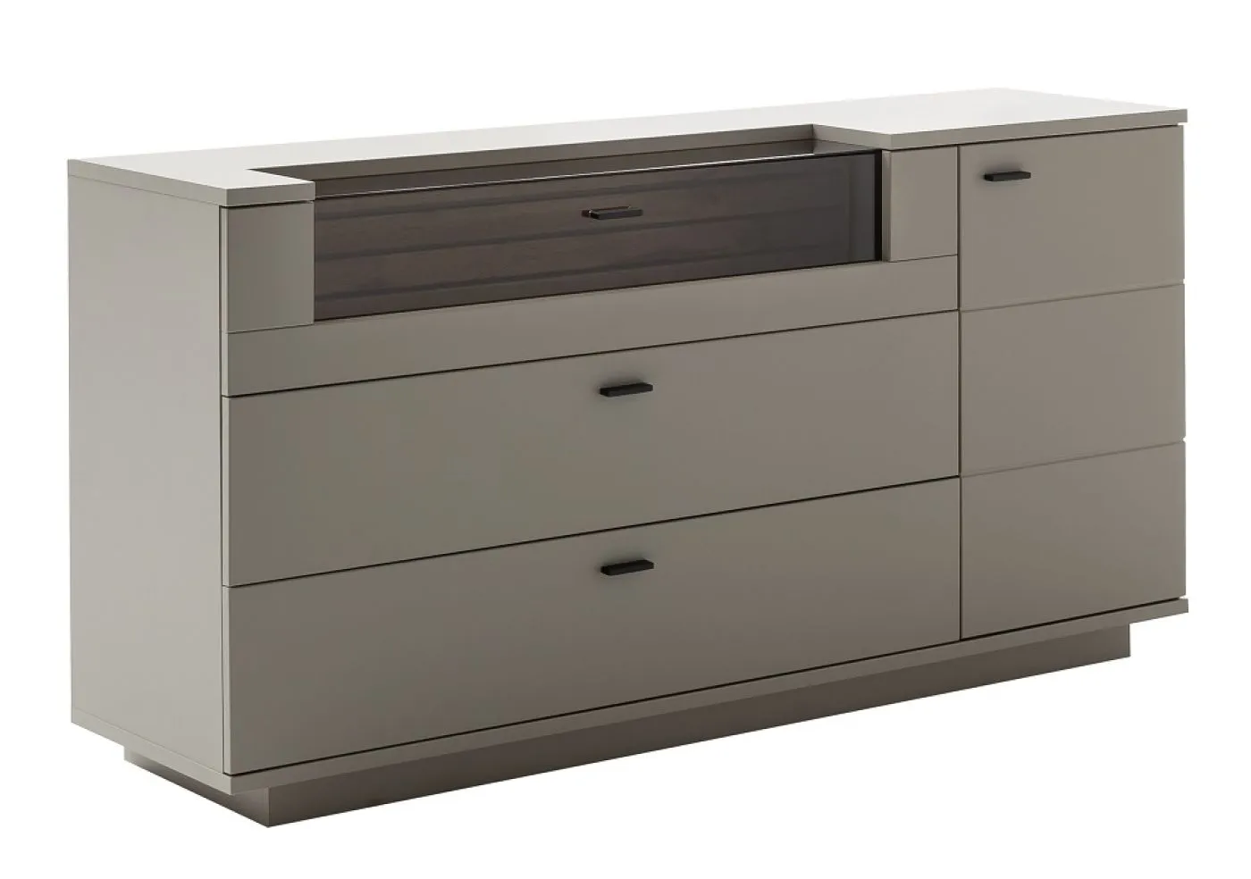 Sideboard Lüttich | Basalt / Wotan Eiche | ohne Beleuchtung