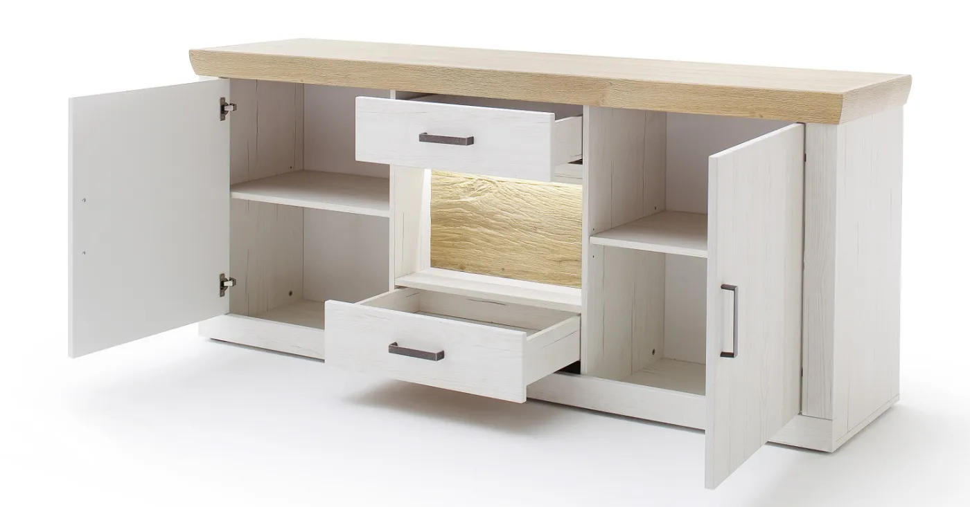 Sideboard Madrid | Landhaus | Pinie Aurelio / Grandson Oak | ohne Beleuchtung