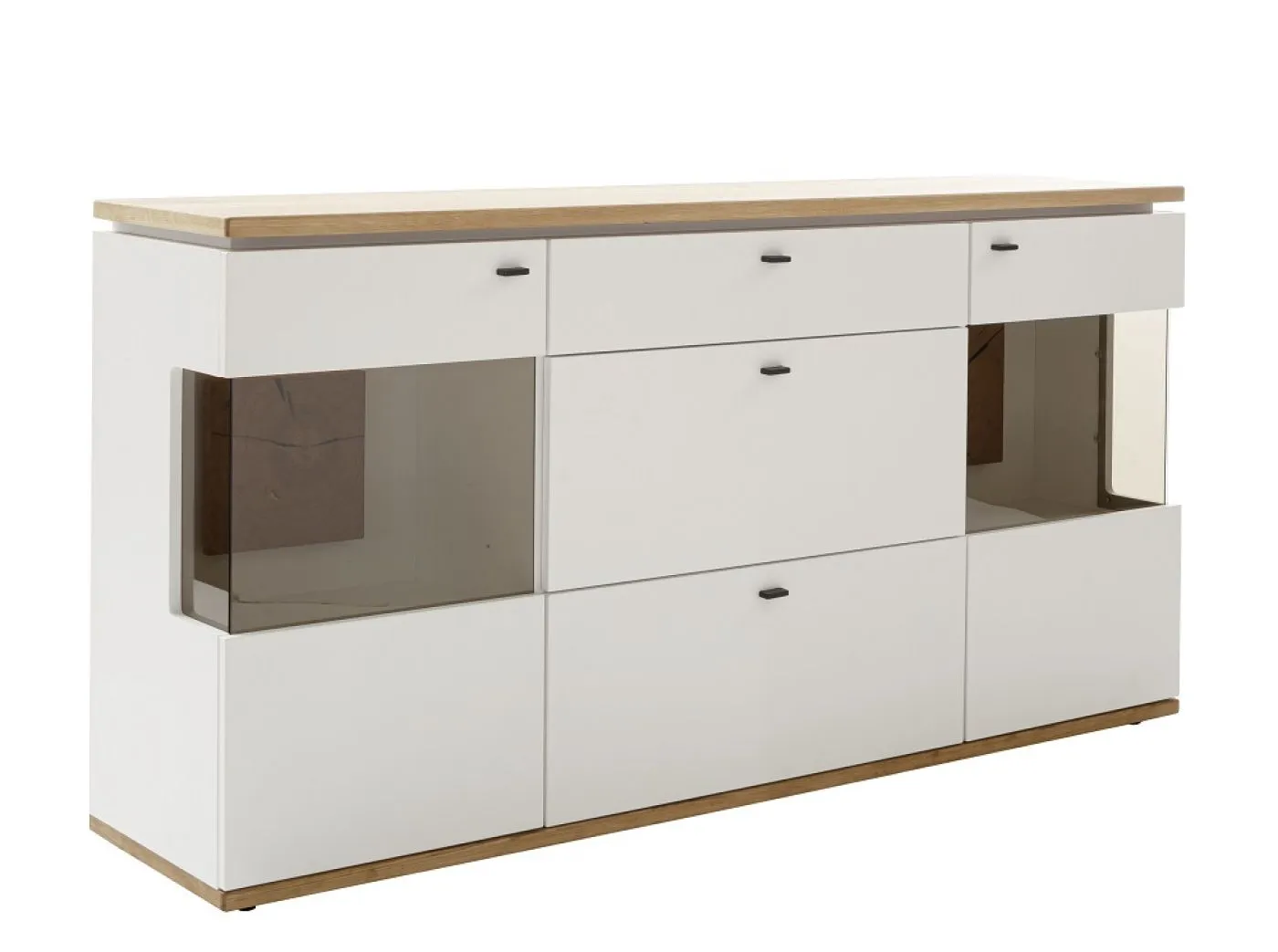 Sideboard Matadi | Soft white / Ast-Balkeneiche | ohne Beleuchtung