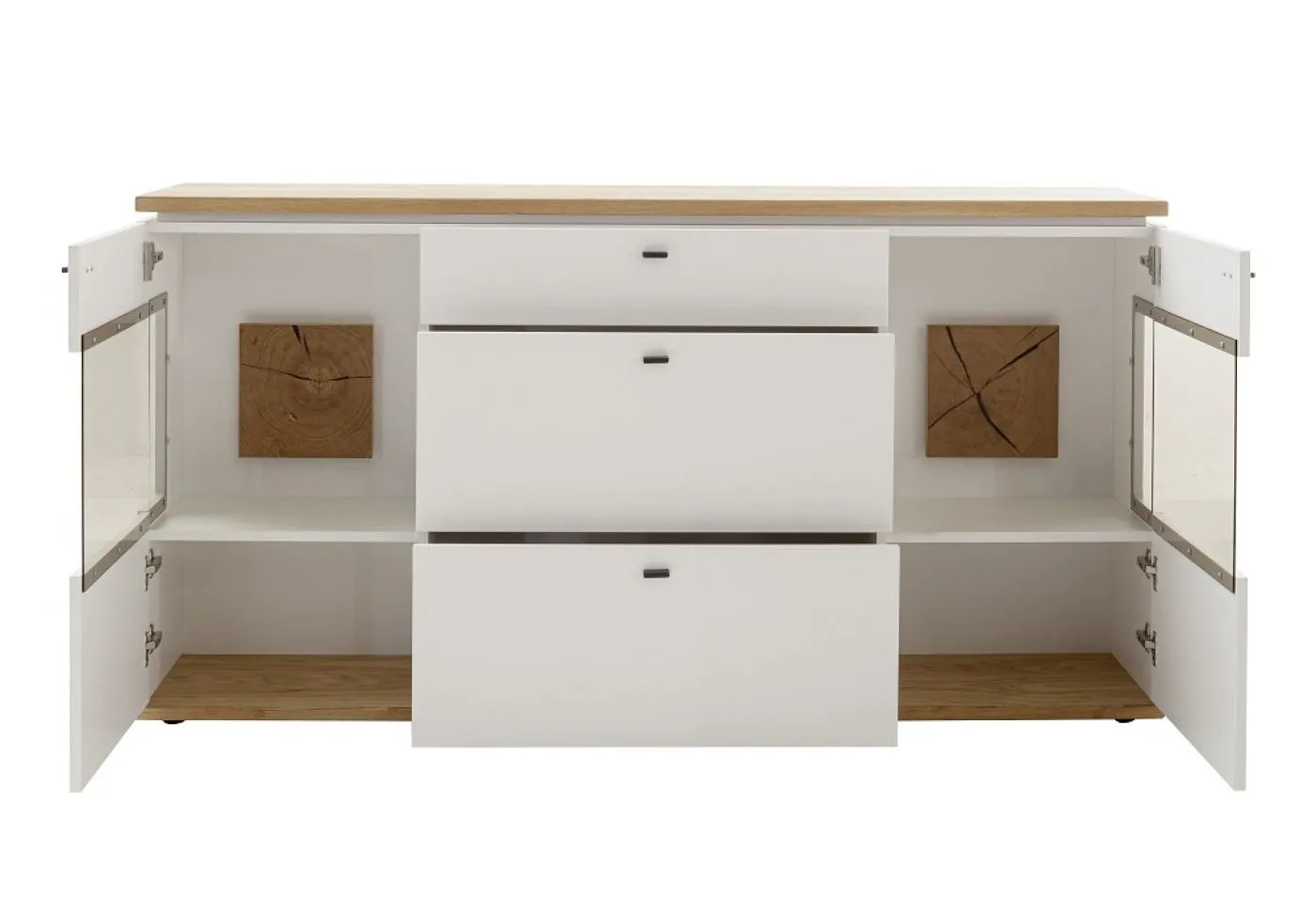 Sideboard Matadi | Soft white / Ast-Balkeneiche | ohne Beleuchtung