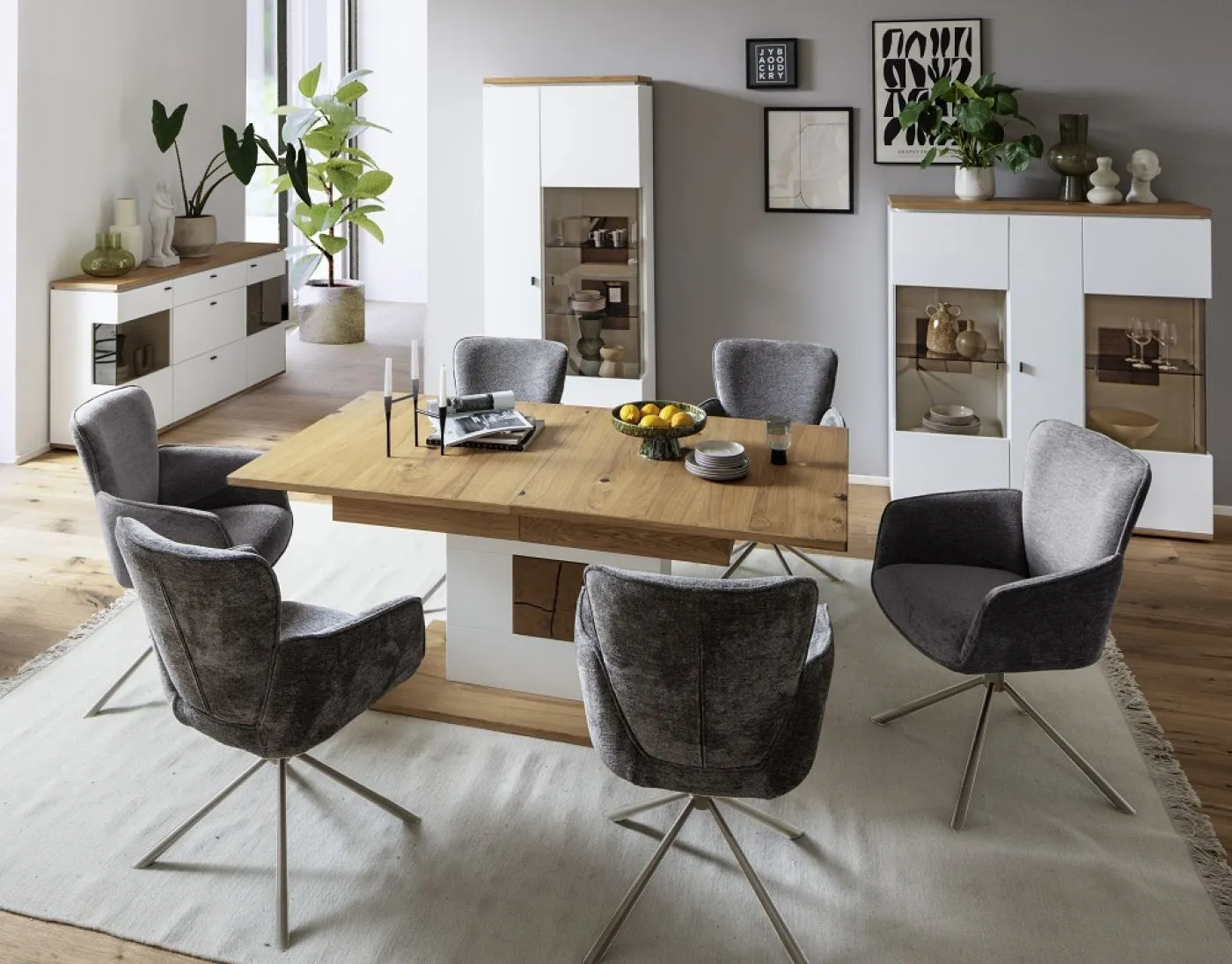 Sideboard Matadi | Soft white / Ast-Balkeneiche | ohne Beleuchtung