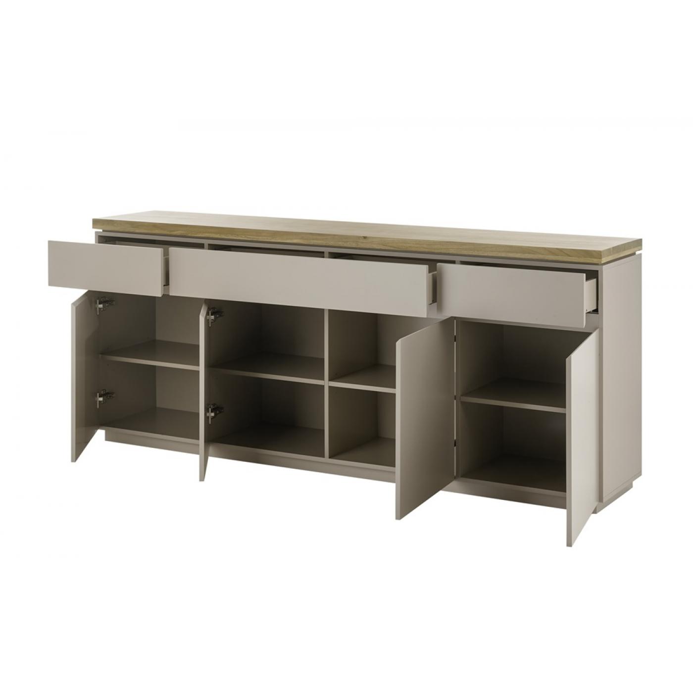 Sideboard Palamos | warmgrau / Akazie massiv